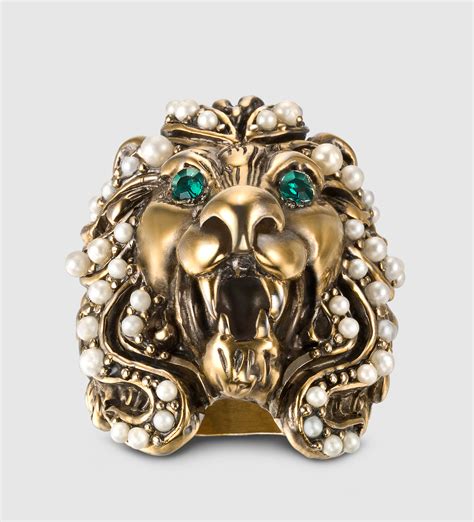 gucci lion head ring price|gucci heart and cross ring.